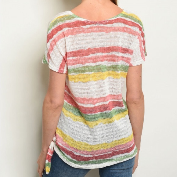💕 Multi-color Stripes Knitted Top - Picture 3 of 6